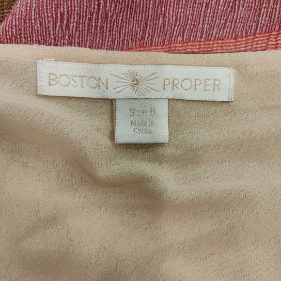 BOSTON PROPER STRIPED RUFFLE DRESS, MULTI-COLOR 8 - Picture 6 of 8